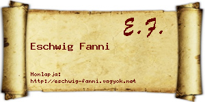 Eschwig Fanni névjegykártya