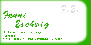 fanni eschwig business card
